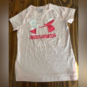 Under Armour Kids Pink Short Sleeve Tee Performance Material